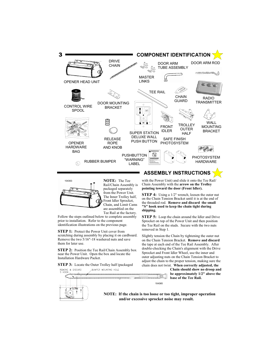 Assembly instructions, Component identification | Allstar Products Group MVP-SQ User Manual | Page 3 / 20