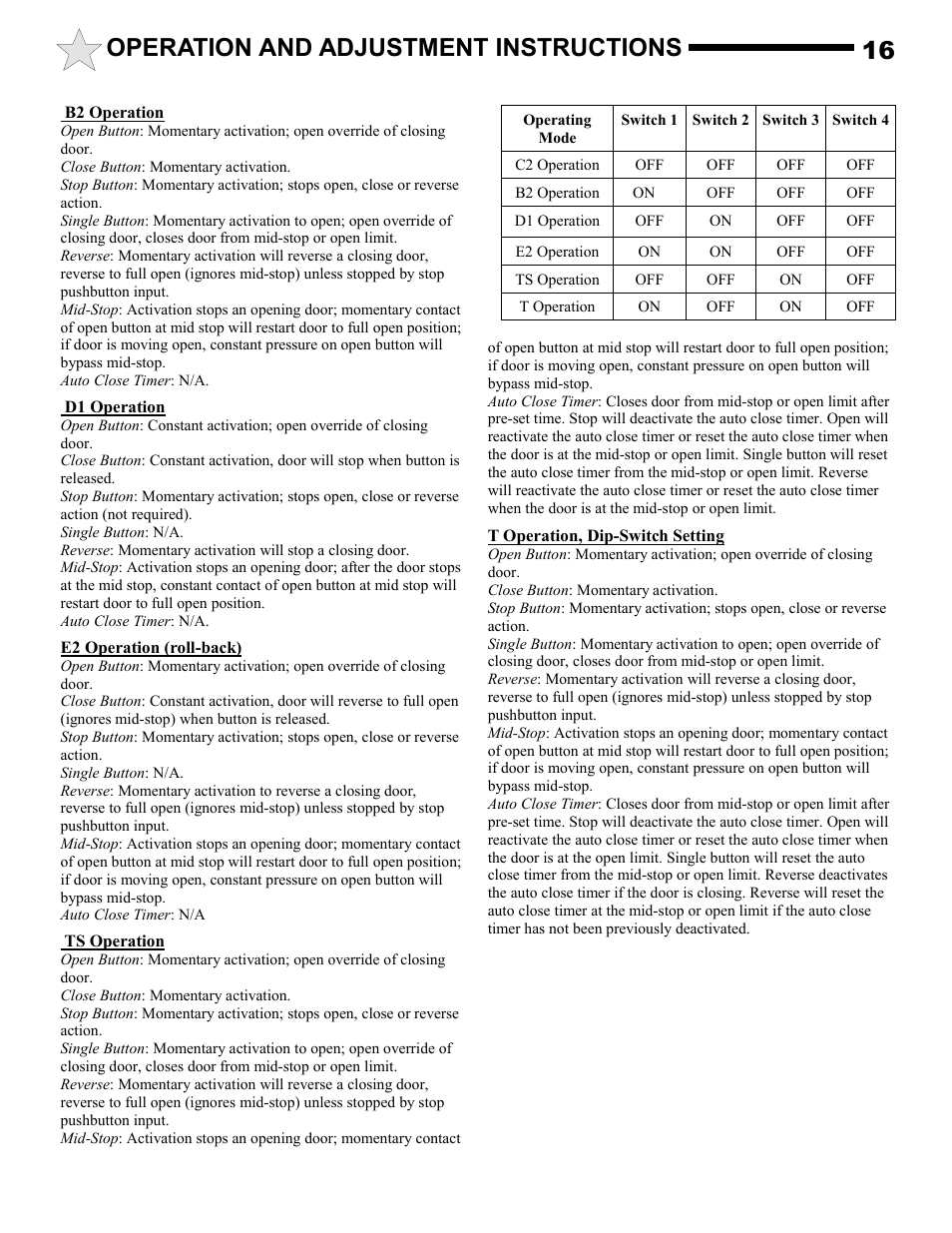 Operation and adjustment instructions 16 | Allstar Products Group MH5011S User Manual | Page 16 / 20