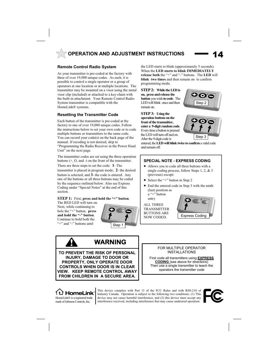Warning, Operation and adjustment instructions | Allstar Products Group SUPER BELT MVP-SB User Manual | Page 14 / 20