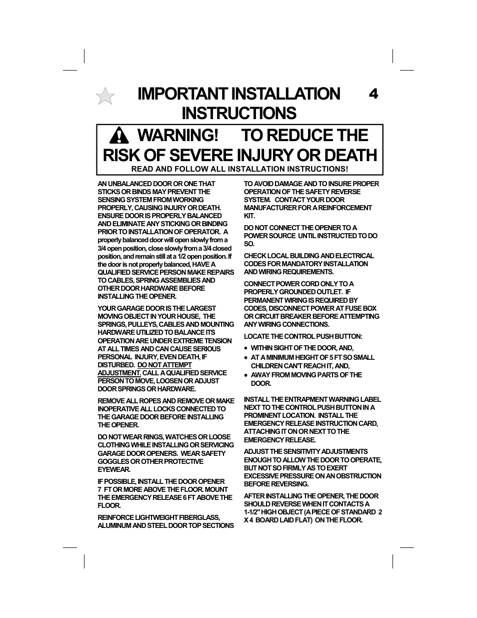 Important installation instructions | Allstar Products Group SUPER BELT MVP-SB User Manual | Page 4 / 20