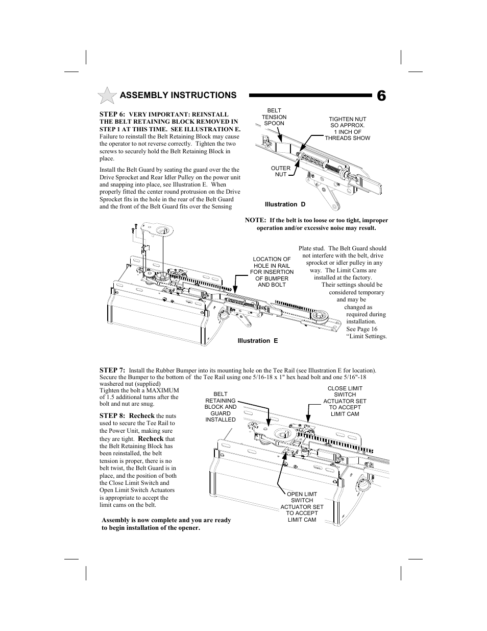 Assembly instructions | Allstar Products Group SUPER BELT MVP-SB User Manual | Page 6 / 20