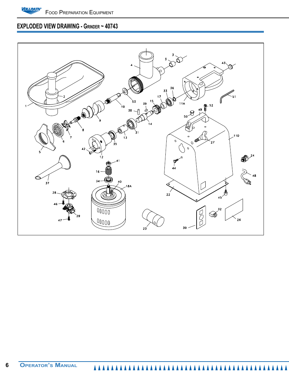 Exploded view drawing - g | Vollrath MIN0022 Operator Manual User Manual | Page 6 / 12