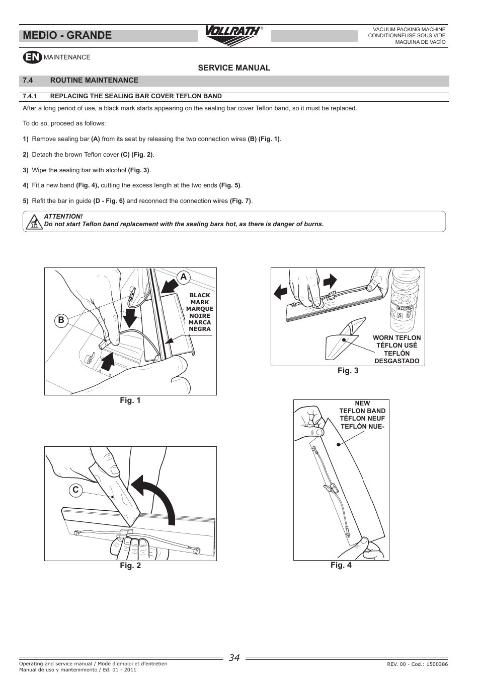 Medio - grande | Vollrath GRANDE In-Chamber Vacuum Pack Machines User Manual | Page 34 / 48