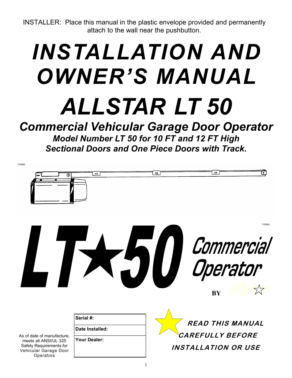 Allstar Products Group LT 50 User Manual | 24 pages