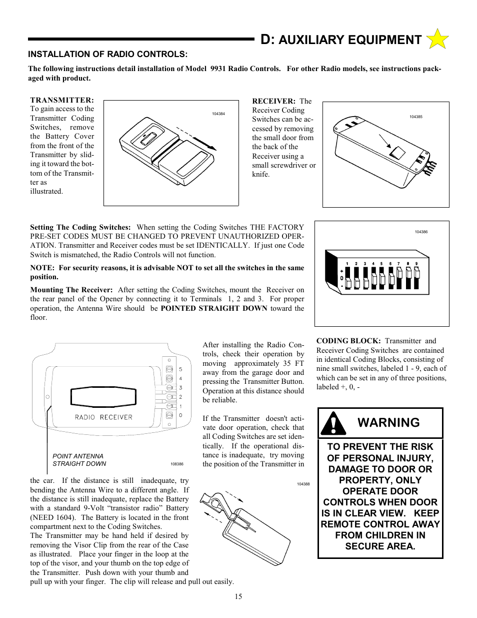 Warning, Auxiliary equipment | Allstar Products Group LT 50 User Manual | Page 15 / 24