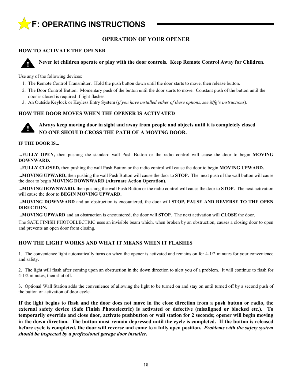 Operating instructions | Allstar Products Group LT 50 User Manual | Page 18 / 24