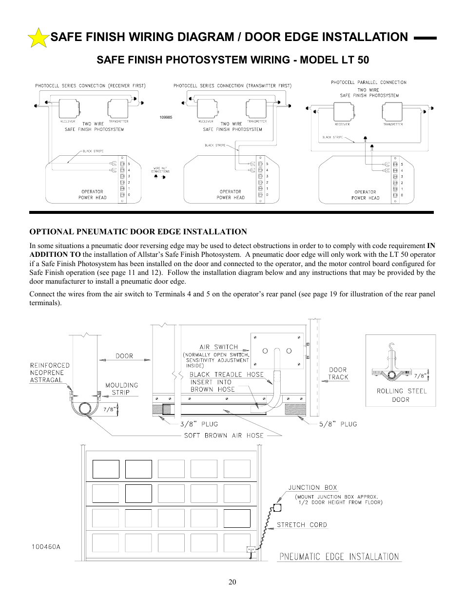 Safe finish photosystem wiring - model lt 50 | Allstar Products Group LT 50 User Manual | Page 20 / 24