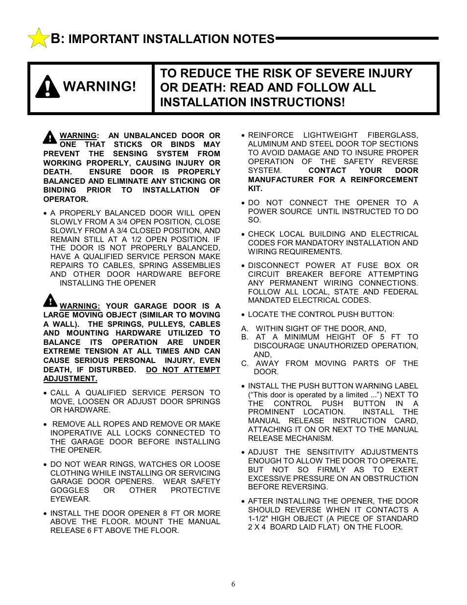 Warning | Allstar Products Group LT 50 User Manual | Page 6 / 24