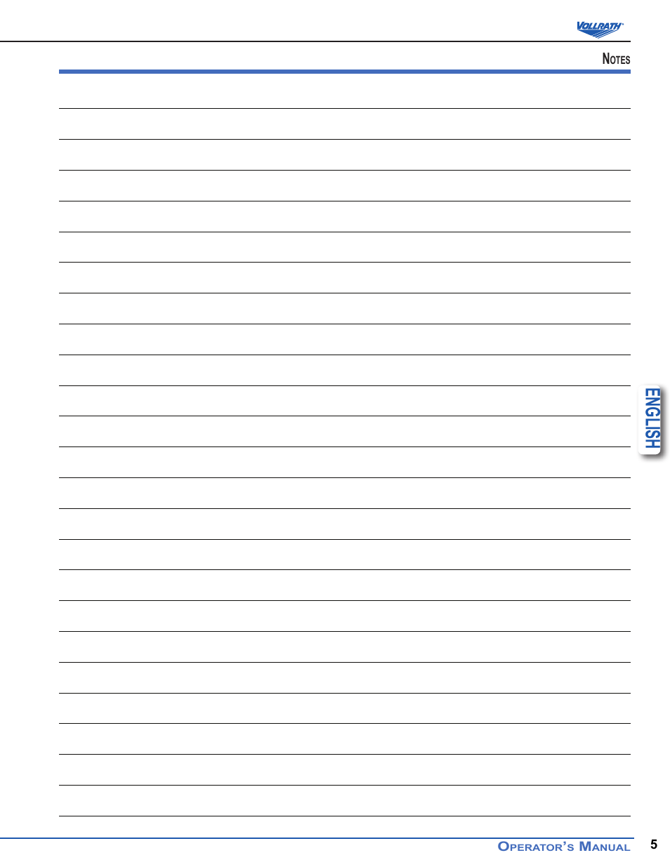 English | Vollrath Immersion Circulator User Manual | Page 5 / 6