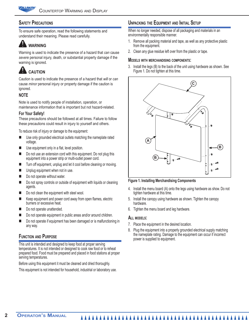 Vollrath Cayenne Dual Warmer User Manual | Page 2 / 12