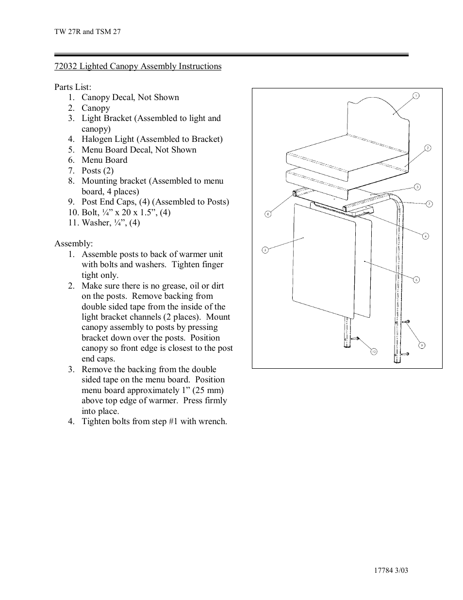 Vollrath Cayenne Model TW-27R Twin 7-Quart Rethermalizer User Manual | Page 9 / 10