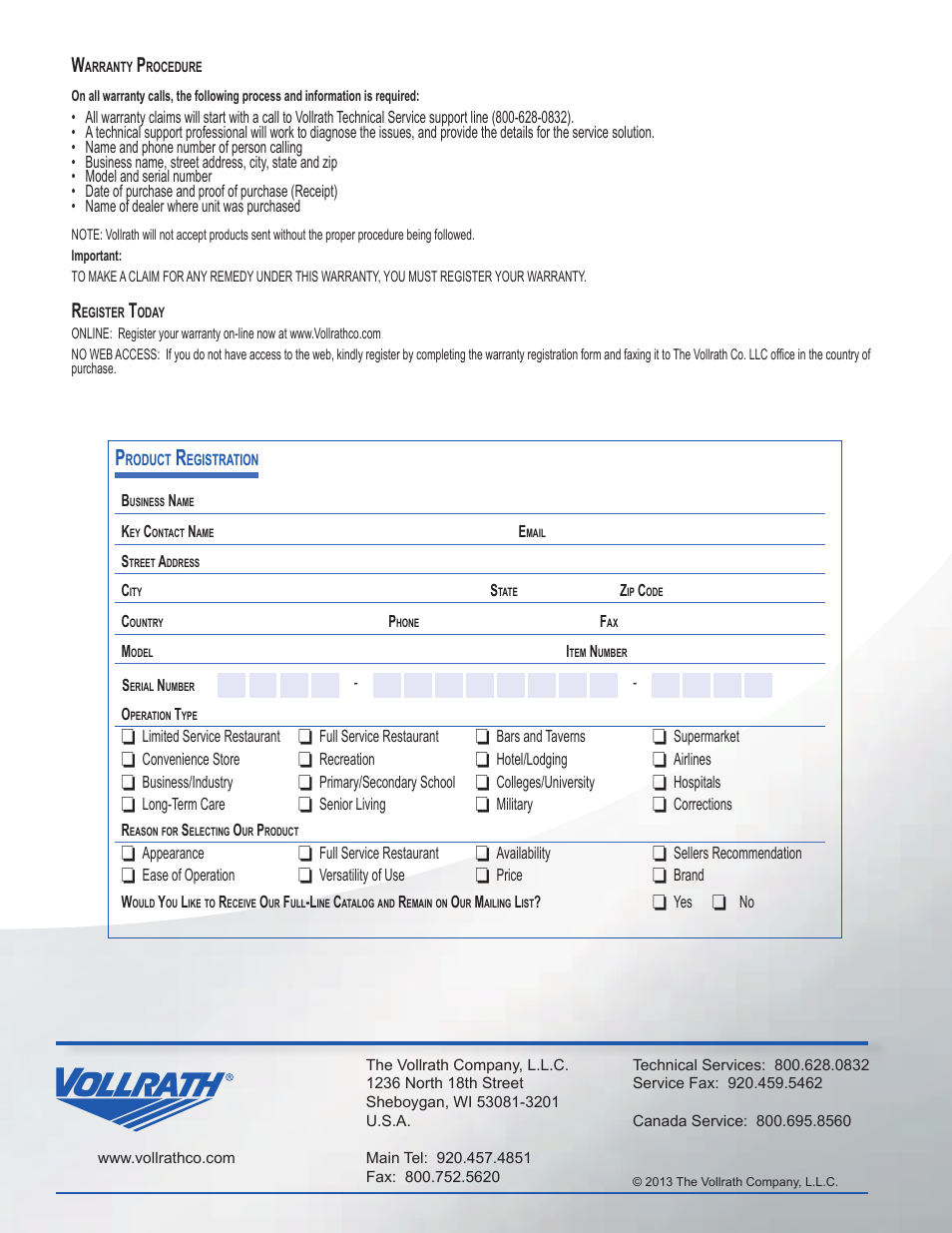 Vollrath Somerville Buffet Service User Manual | Page 16 / 16