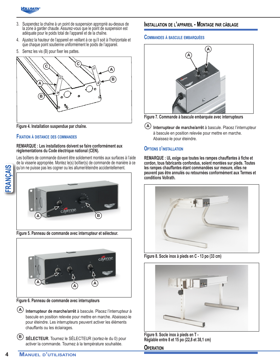 Français | Vollrath Cayenne Heat Strips, Hard Wired User Manual | Page 28 / 36