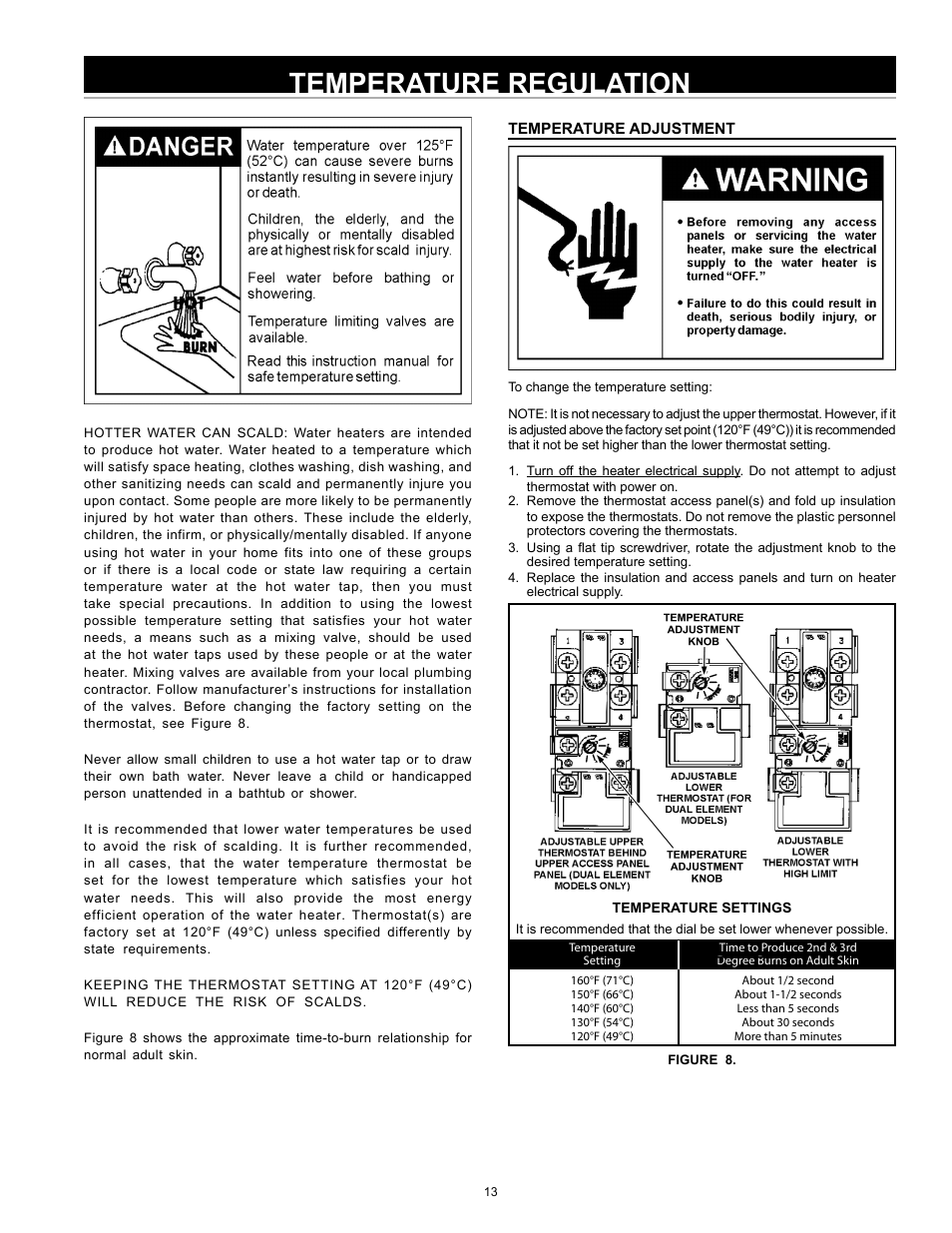 Temperature regulation | A.O. Smith 185762-000 User Manual | Page 13 / 28