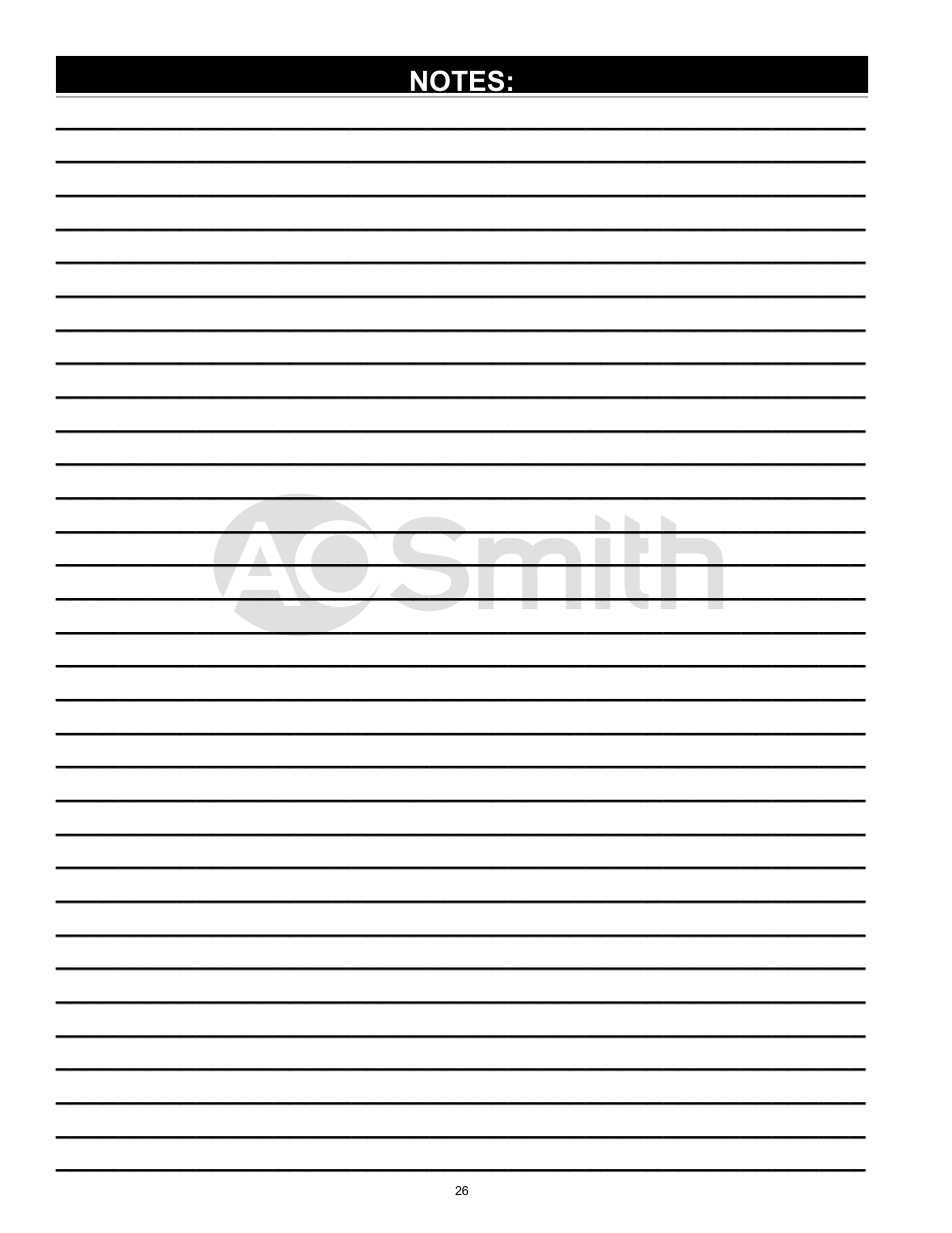 A.O. Smith 185762-000 User Manual | Page 26 / 28