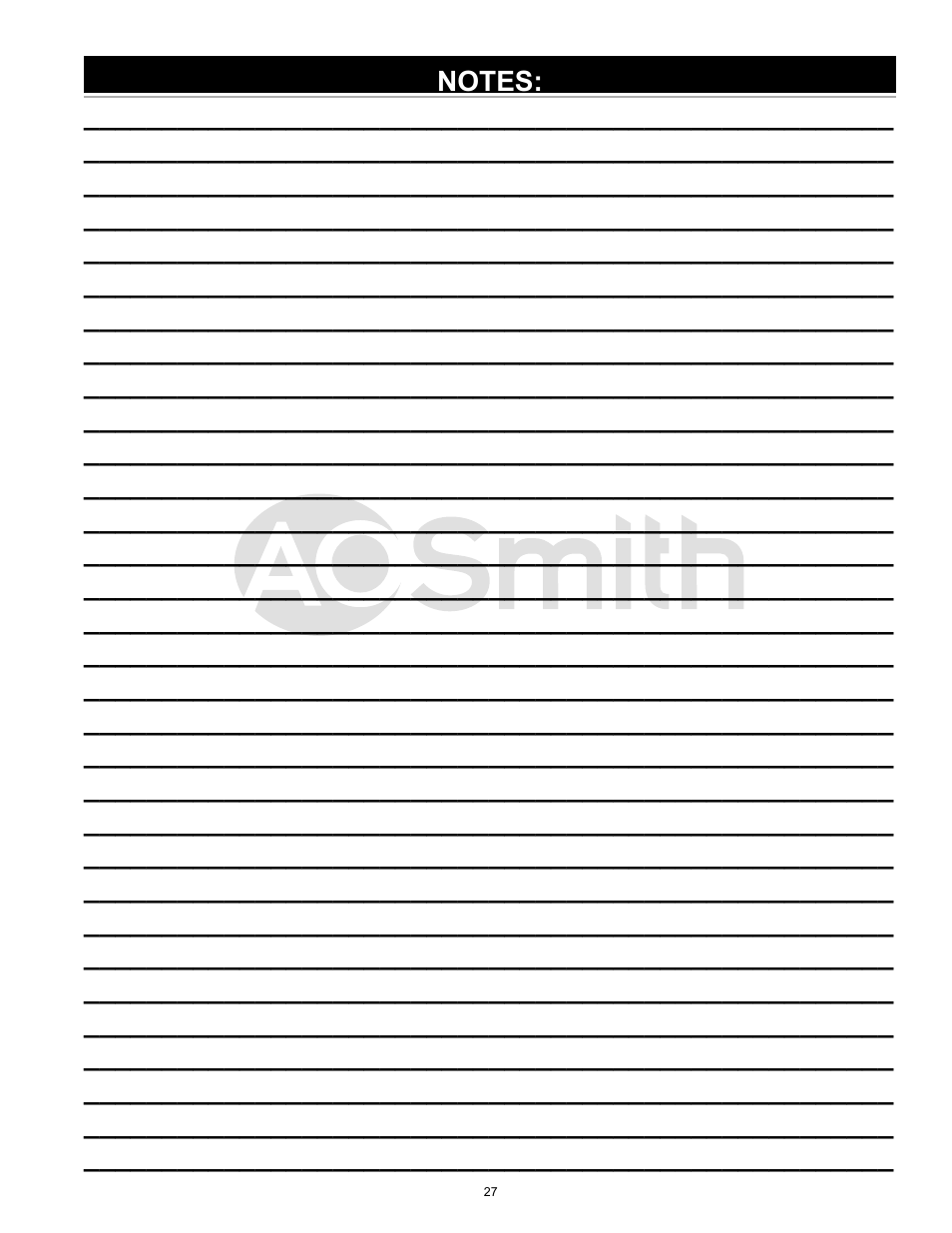 A.O. Smith 185762-000 User Manual | Page 27 / 28