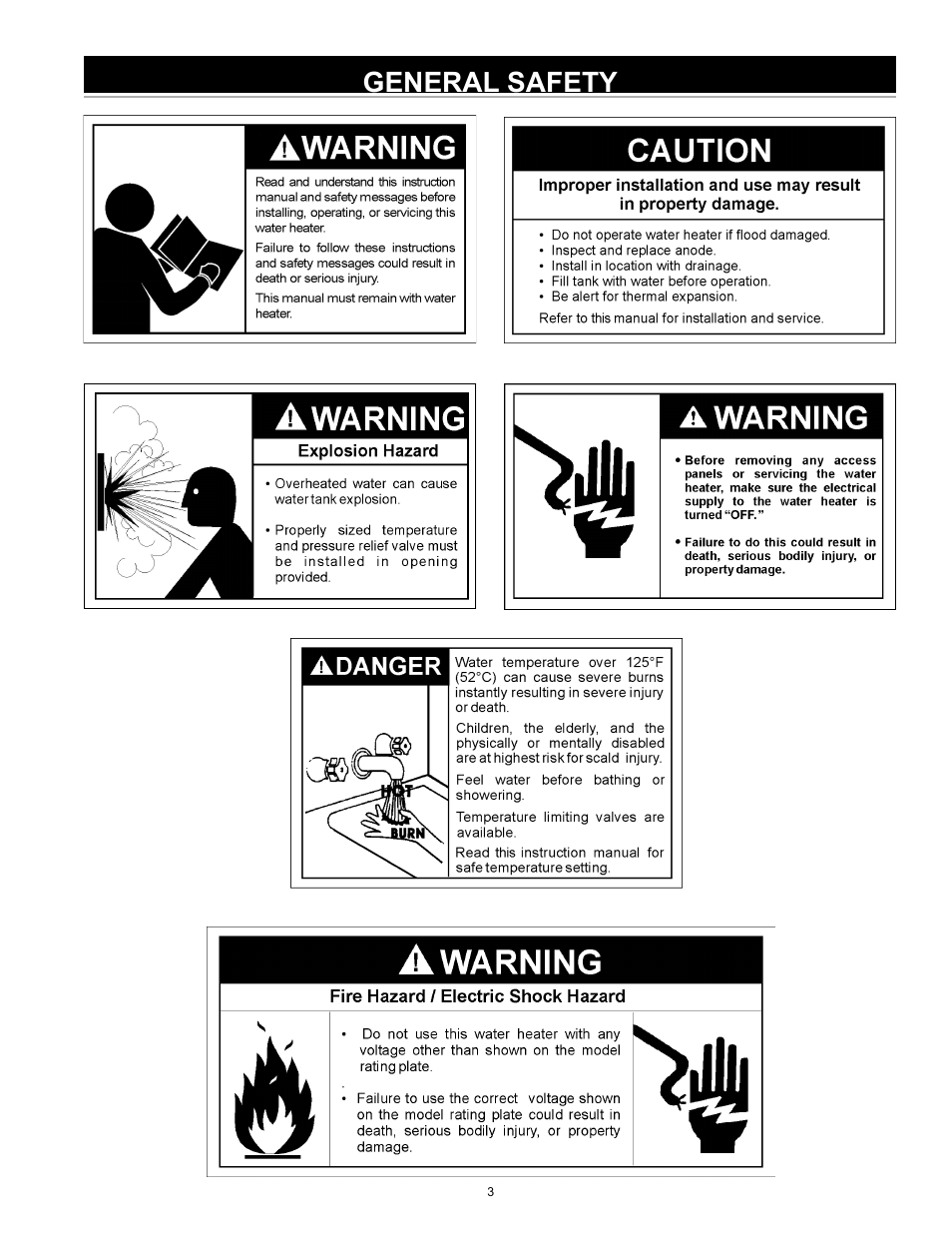General safety | A.O. Smith 185762-000 User Manual | Page 3 / 28