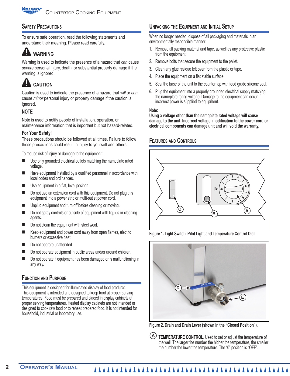 Vollrath Cayenne Heated Bain Marie Curved Display Case User Manual | Page 2 / 8