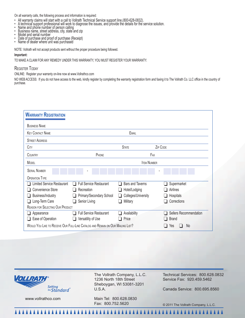 Vollrath Cayenne Heated Bain Marie Curved Display Case User Manual | Page 8 / 8