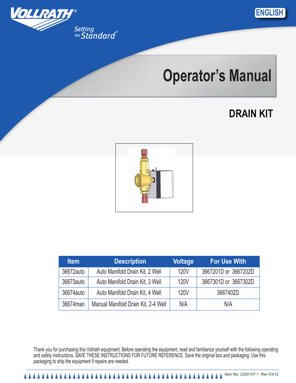 Vollrath Hot Cold Drop-ins User Manual | 8 pages
