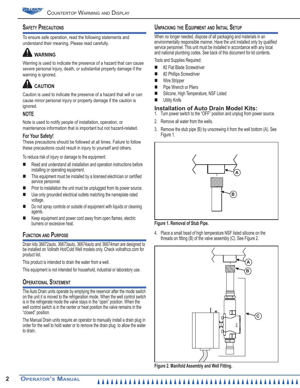 Vollrath Hot Cold Drop-ins User Manual | Page 2 / 8