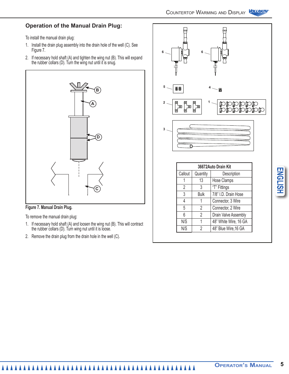 English | Vollrath Hot Cold Drop-ins User Manual | Page 5 / 8