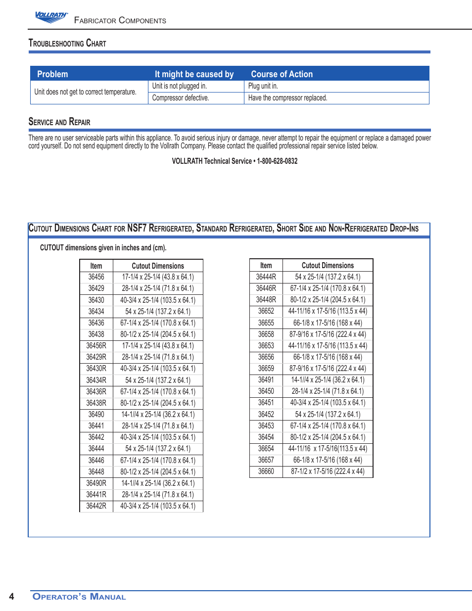 Nsf7 r | Vollrath Standard Remote Refrigerated Cold Pan User Manual | Page 4 / 8