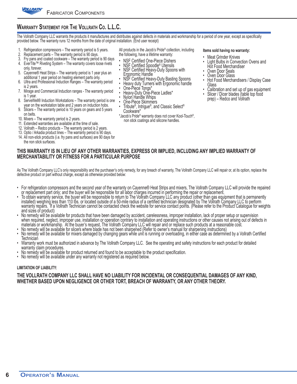 L.l.c | Vollrath Standard Remote Refrigerated Cold Pan User Manual | Page 6 / 8