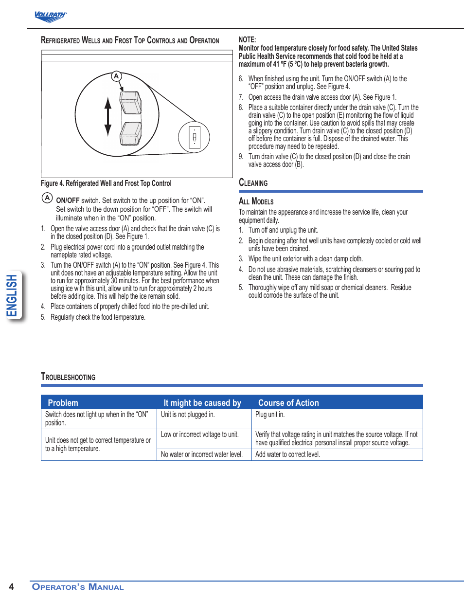 English | Vollrath Signature Server Milk Station User Manual | Page 4 / 6