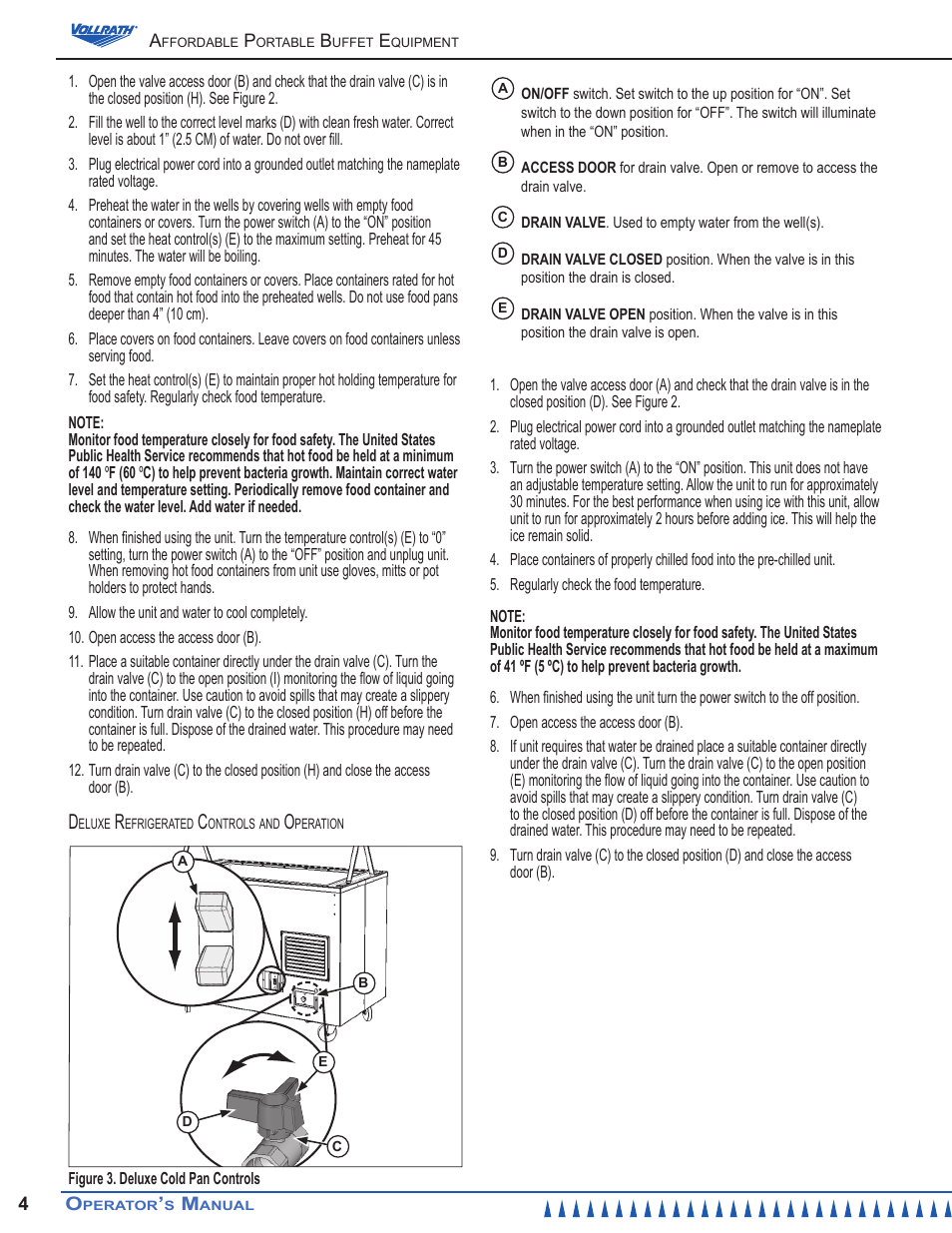 Vollrath Affordable Portable Hot Food Station Operator Manual User Manual | Page 4 / 12