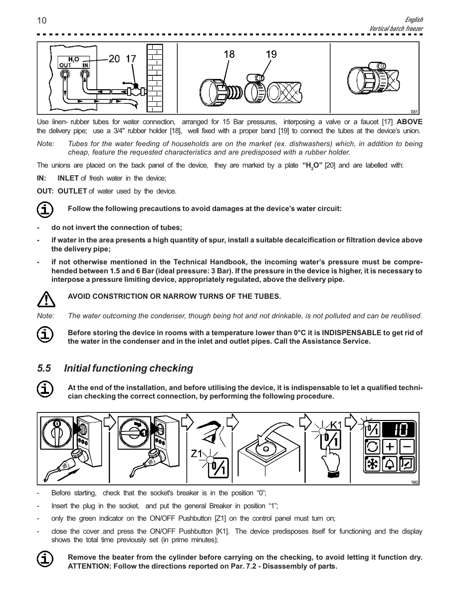 5 initial functioning checking | Vollrath VB25 User Manual | Page 10 / 24