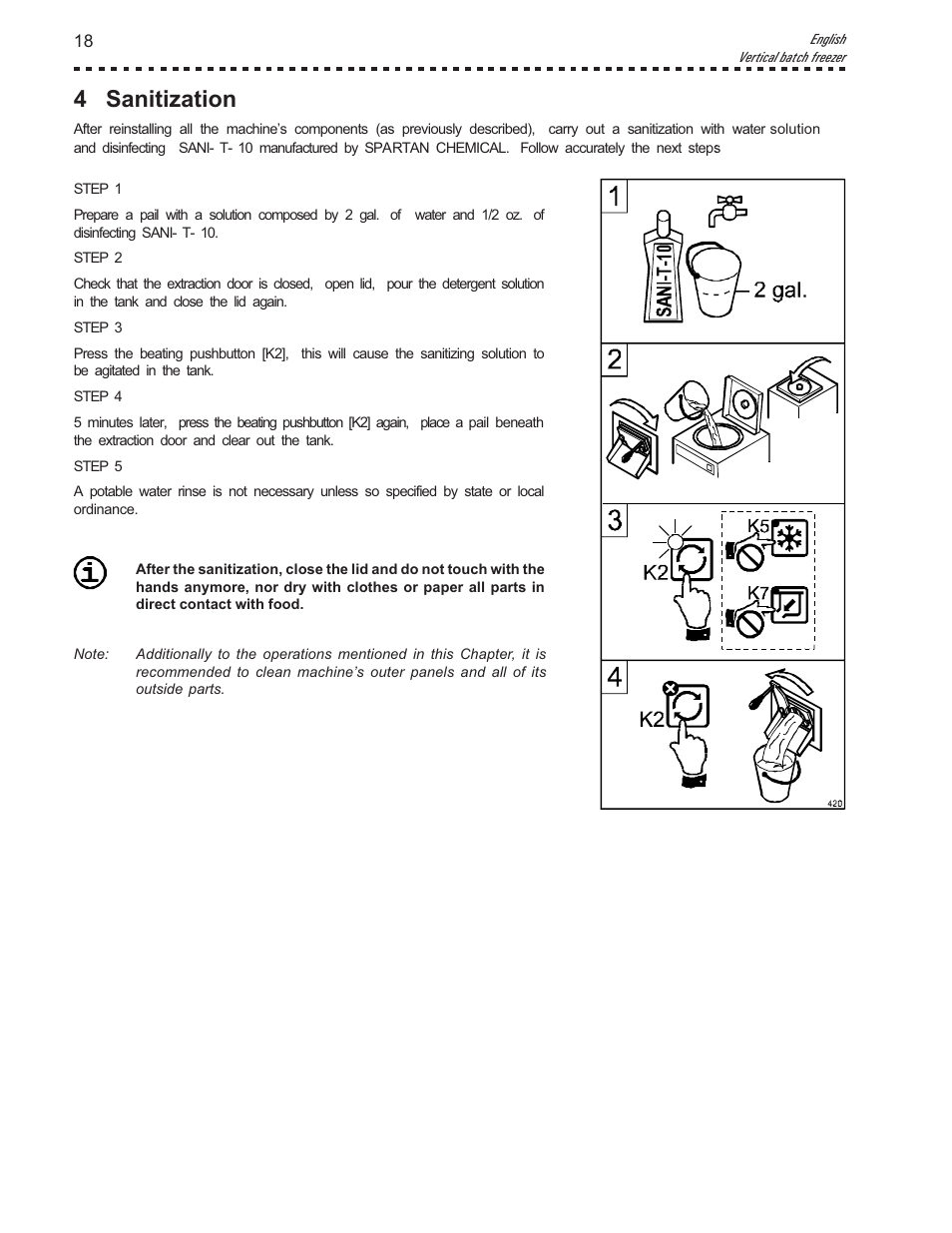 4 sanitization | Vollrath VB25 User Manual | Page 18 / 24