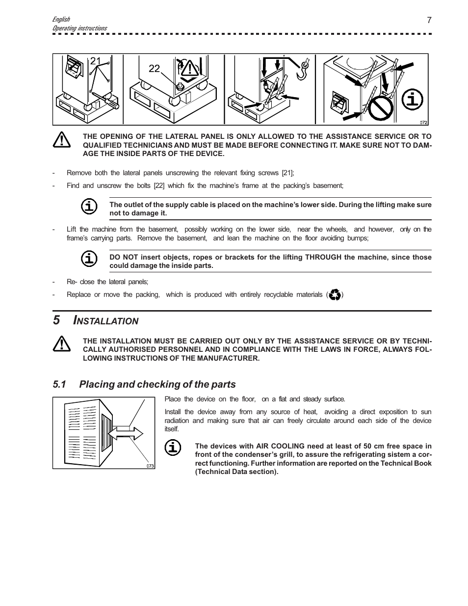 1 placing and checking of the parts | Vollrath VB25 User Manual | Page 7 / 24