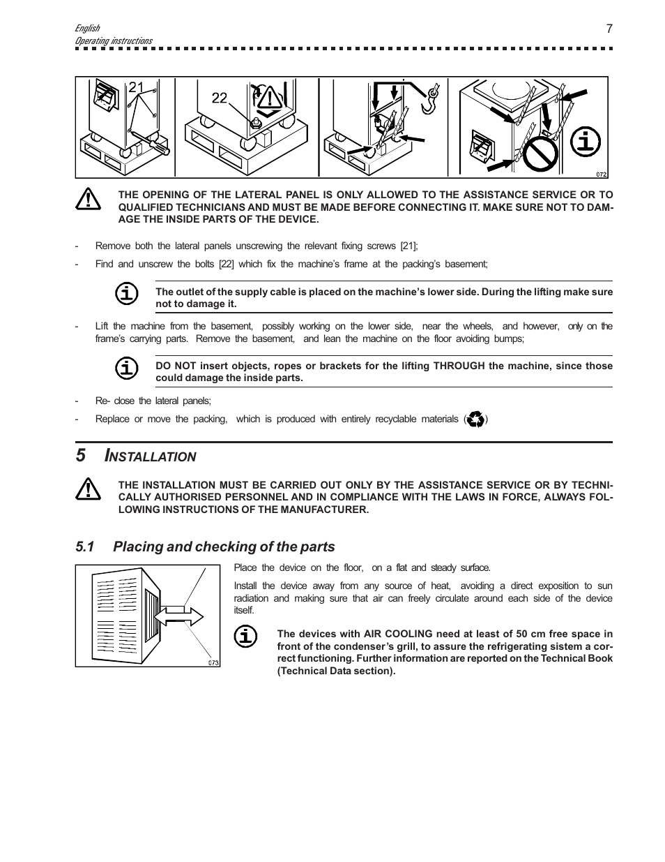 1 placing and checking of the parts | Vollrath VB9 User Manual | Page 7 / 24