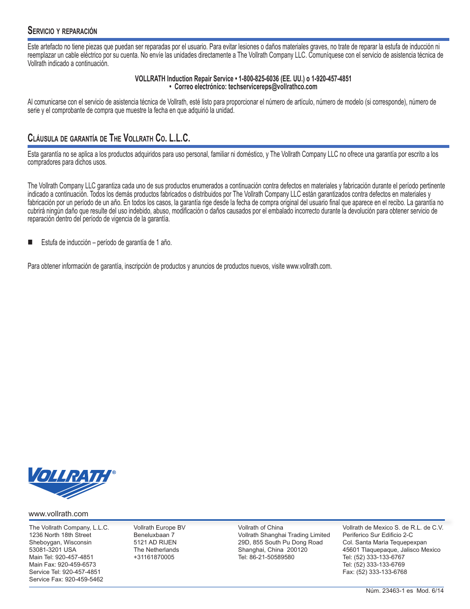 L.l.c | Vollrath Mirage Standard 450 Watt Drop-In Induction Warmer Ranges User Manual | Page 12 / 18