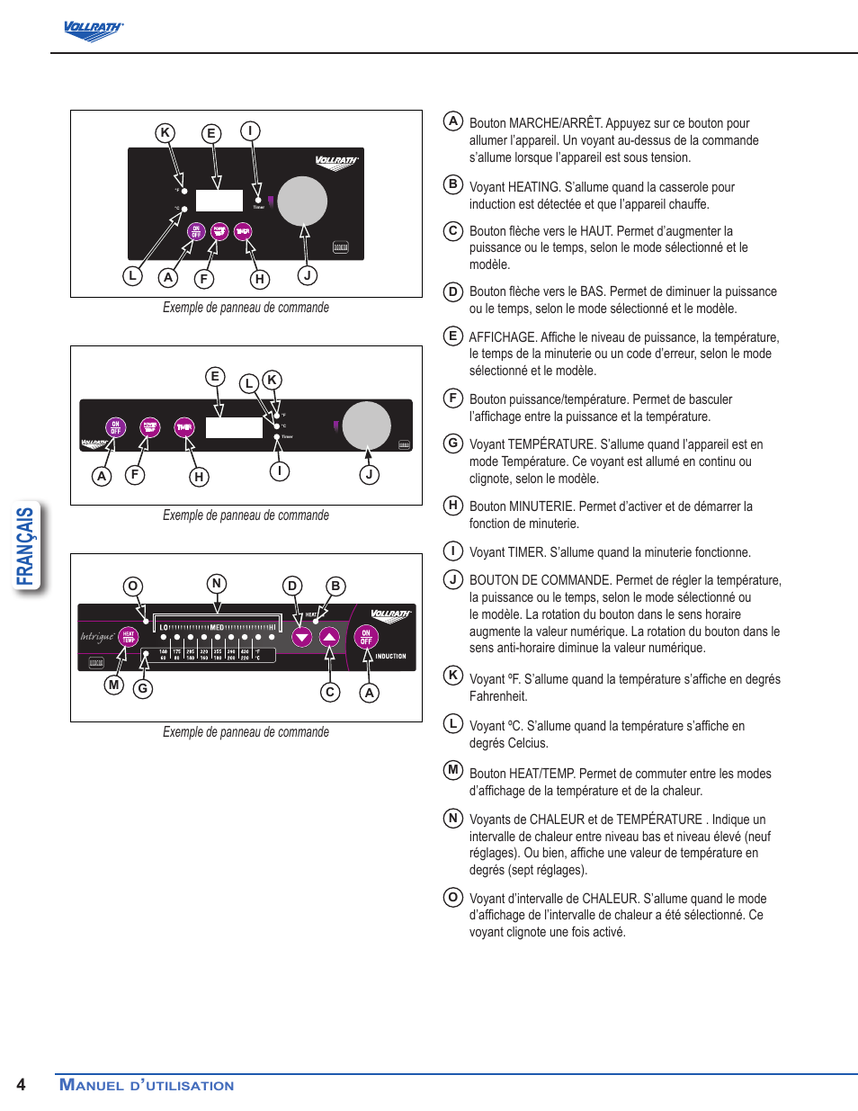 Français | Vollrath Mirage Standard 450 Watt Drop-In Induction Warmer Ranges User Manual | Page 16 / 18