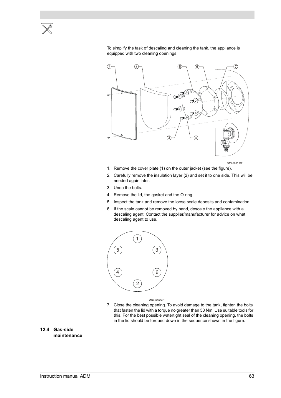 Gas-side maintenance | A.O. Smith ADM - 80 User Manual | Page 63 / 74