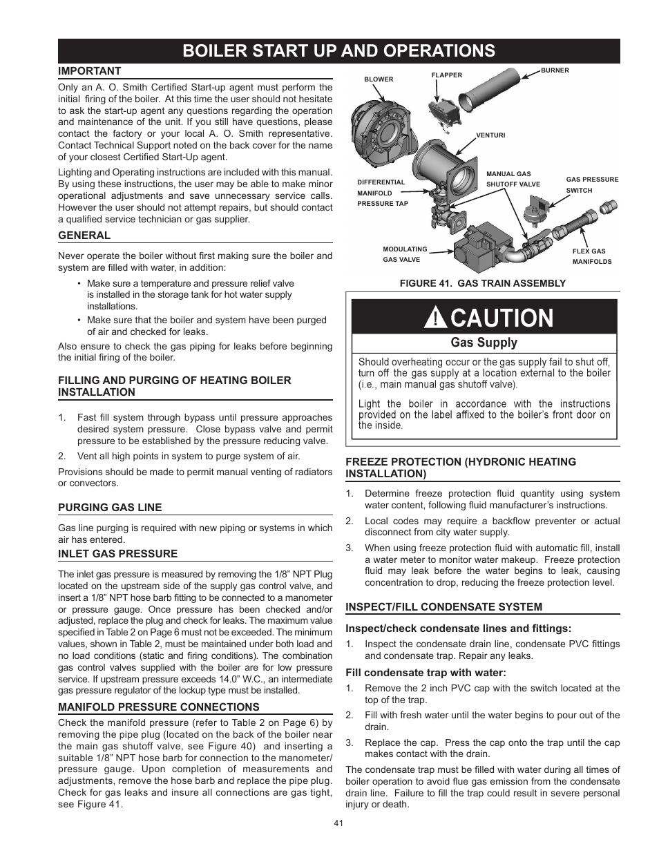 Boiler start up and operations | A.O. Smith 3400 User Manual | Page 41 / 80