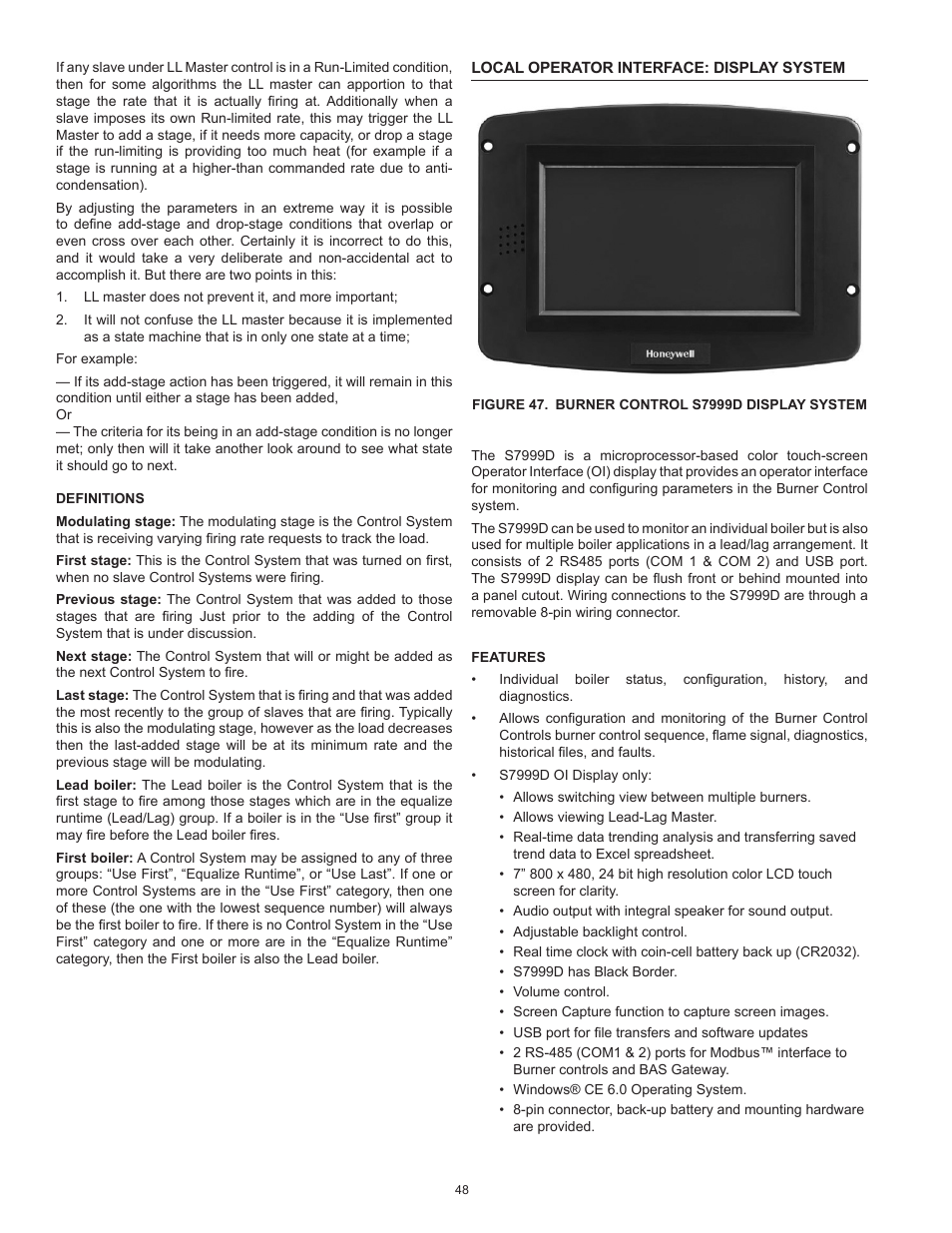 Local operator interface: display system | A.O. Smith 3400 User Manual | Page 48 / 80