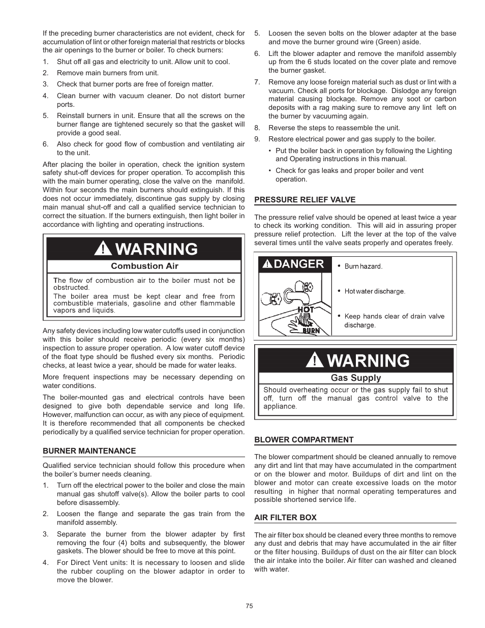 Burner maintenance | A.O. Smith 3400 User Manual | Page 75 / 80