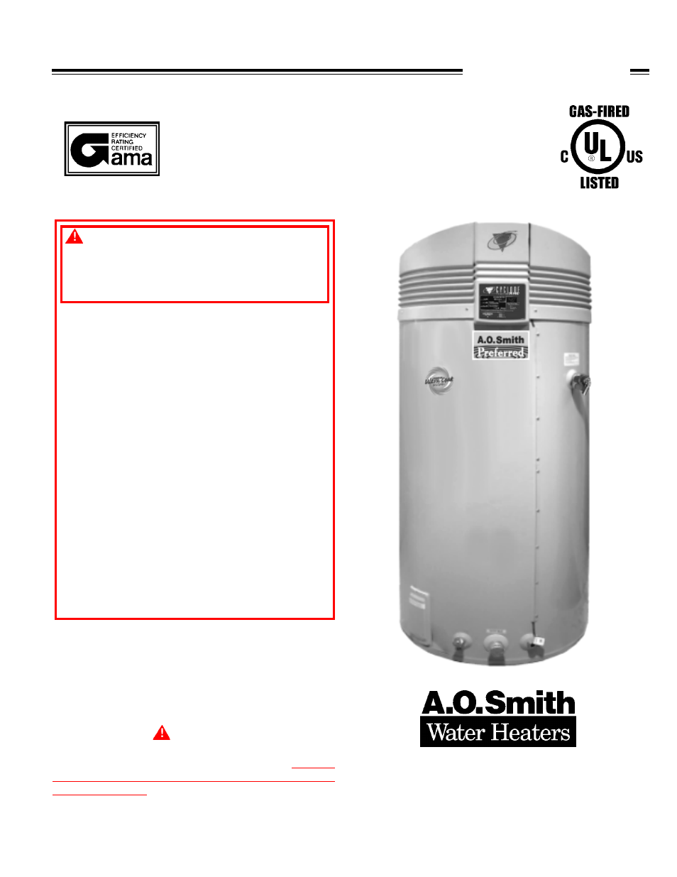 A.O. Smith BTH 300A User Manual | 36 pages