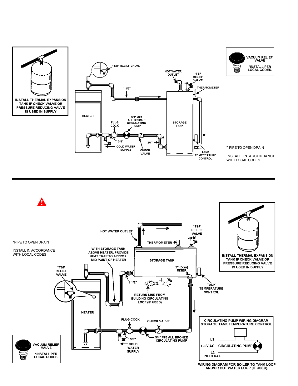 Installation diagrams | A.O. Smith BTH 300A User Manual | Page 26 / 36