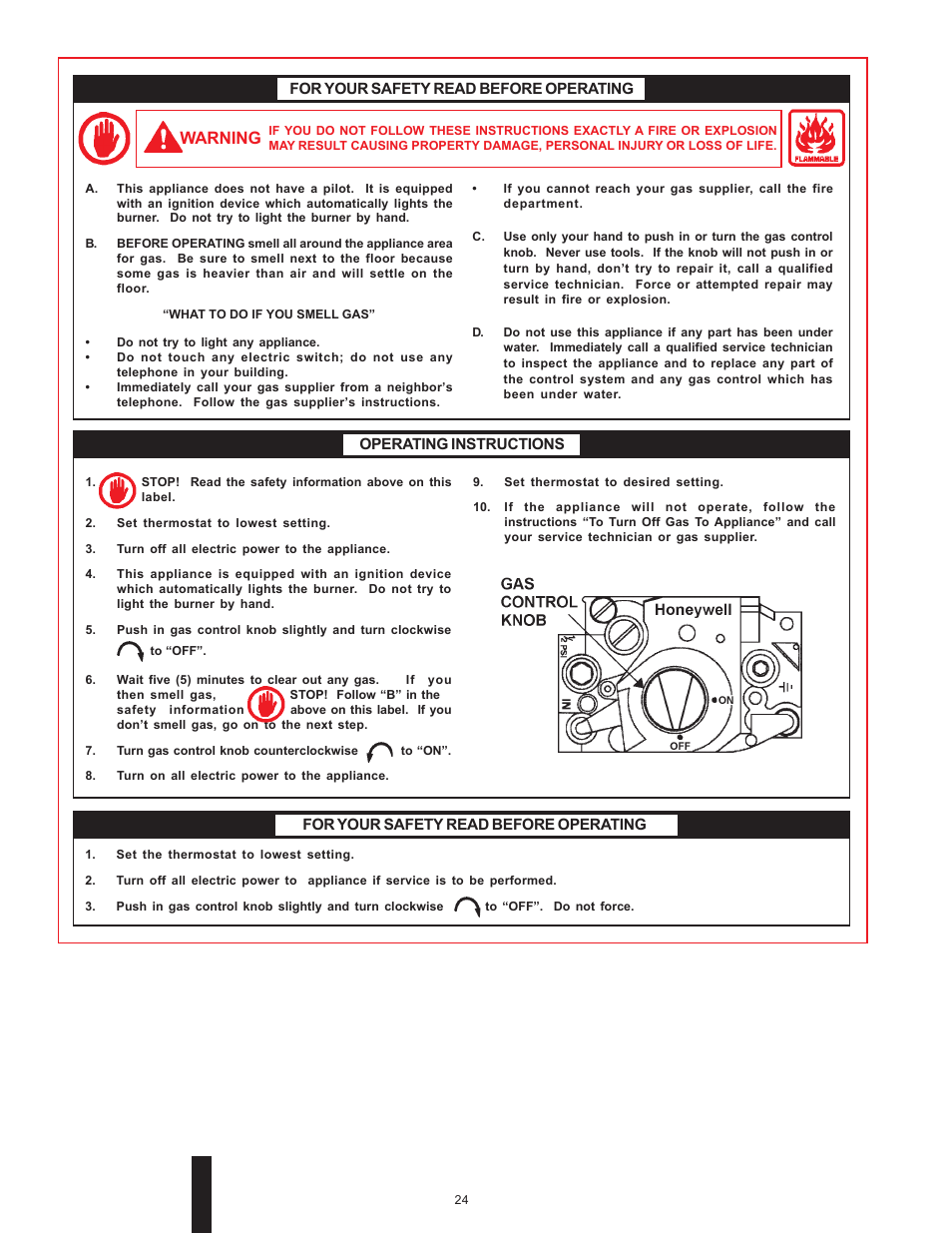 Warning | A.O. Smith BTI 120 User Manual | Page 24 / 32