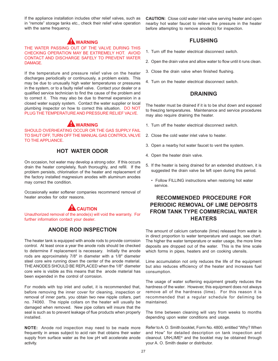 A.O. Smith BTI 120 User Manual | Page 27 / 32