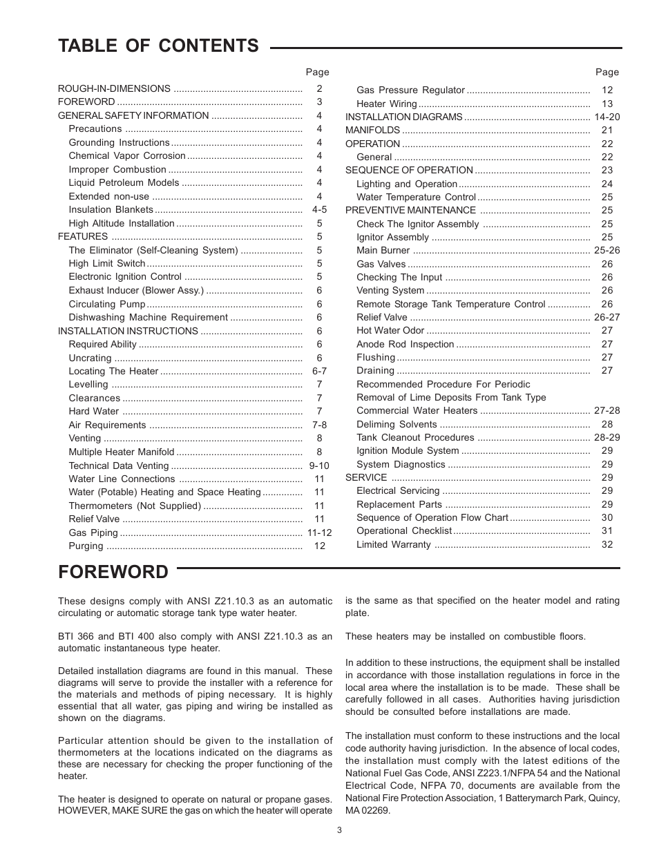 A.O. Smith BTI 120 User Manual | Page 3 / 32
