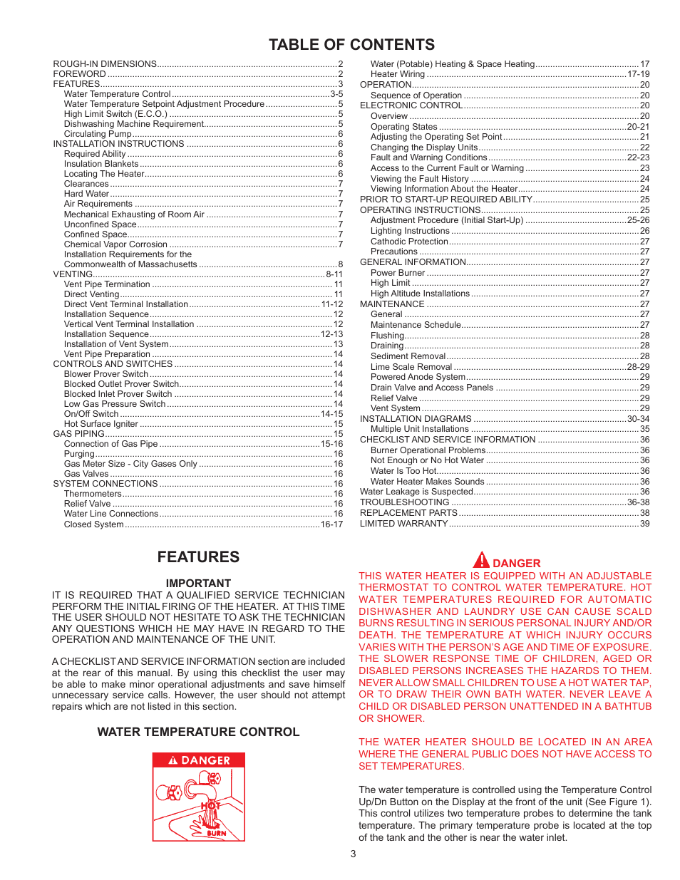 A.O. Smith 400A User Manual | Page 3 / 40
