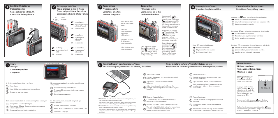 Share partagez como compartilhar compartir | Kodak SPORT C123 User Manual | Page 2 / 2