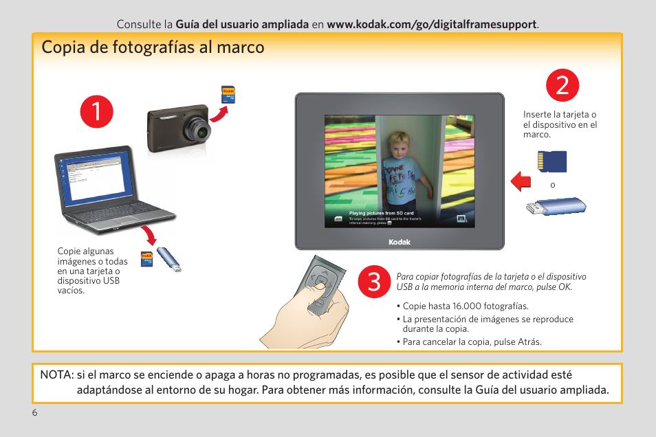 Copia de fotografías al marco | Kodak P850 User Manual | Page 6 / 10