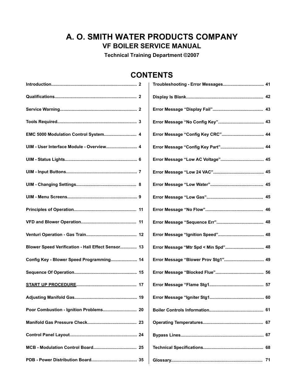 A.O. Smith TC-099 User Manual | Page 2 / 74
