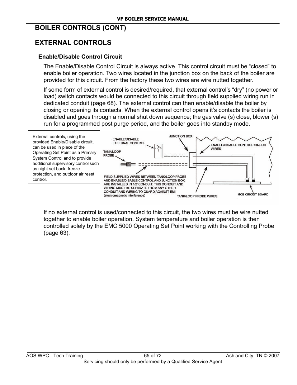Age 65). if, Age 65) is clos, Boiler controls (cont) external controls | A.O. Smith TC-099 User Manual | Page 66 / 74
